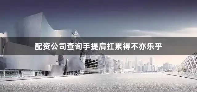 配资公司查询手提肩扛累得不亦乐乎